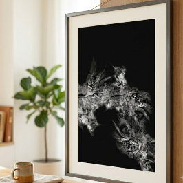 Moodfullt eterisk röklik abstrakt konst poster