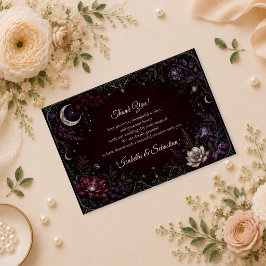 Moodfylld Celestial Botanisk Bröllop Tack Kort
