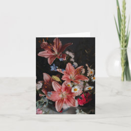 Moodfylld, målerisk blomsterkonstfoto kort
