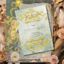 Moodig Barock Vintage Blommig Bröllops RSVP