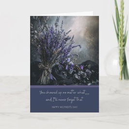 Moodig, elegant mors dag lavendel mörk blomster  kort