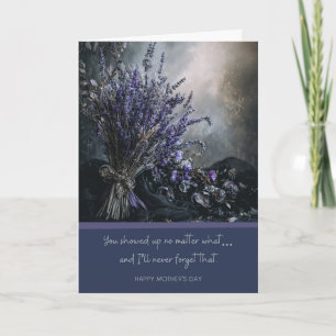 Moodig, elegant mors dag lavendel mörk blomster kort