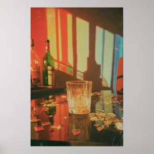 Moodig Fotografering Med Brutet Glas Färgrika Skug Poster