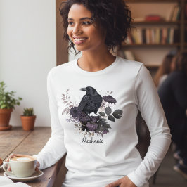 Moodig gotisk korp mörk akademia t shirt