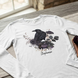 Moodig gotisk korp mörk akademia t shirt