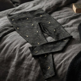 Moodig gotisk obsidian barock tryck av korp leggings