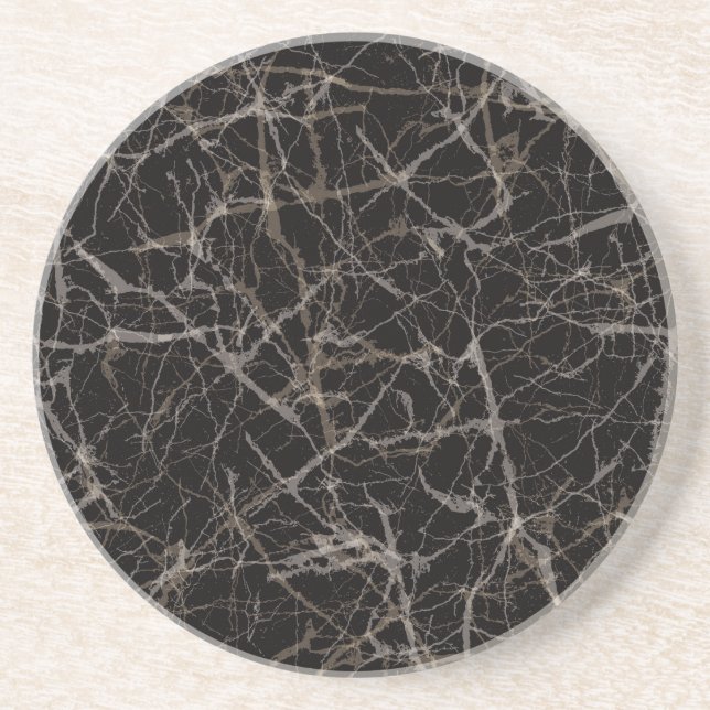 Moodig Mörk Elegant Svart Marmor Stentextur  Underlägg (Framsidan)