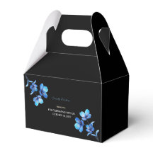 Moodig mörkblå blomsterbröllopslåda