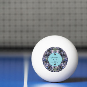 Moodig Svart Blommig Klassisk Par Namn Bröllop Pingisboll
