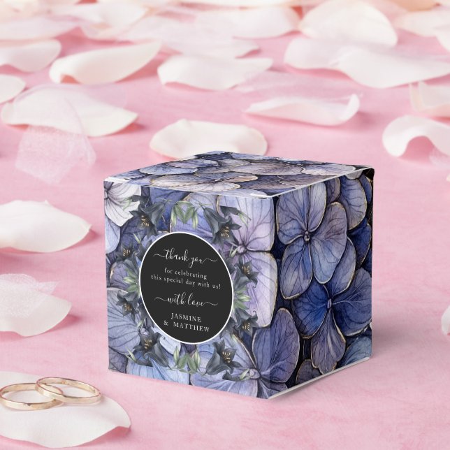 Moodig Svart Blommig Klassisk Tack Chic Bröllop Presentaskar (Bröllop)