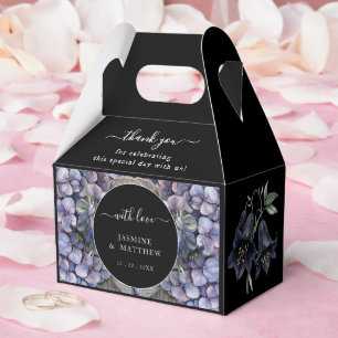 Moodig svart blomsterklassisk tack chic bröllop presentaskar