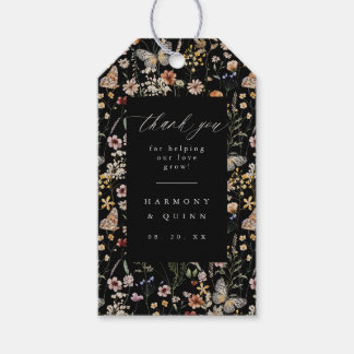 Moodiga Blommiga Vildblommhängande Förmånsetikette Presentetikett