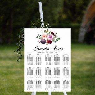 Moodiga och rustika burgunderfärgade akvarellblomm poster