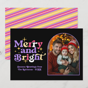 Moodigt Lyxigt Modernt Retro Jul Familjefoto Julkort