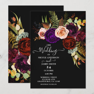 Moodigt Mörkt Blommigt Grönska Djärvt Färg Chic Br Inbjudningar