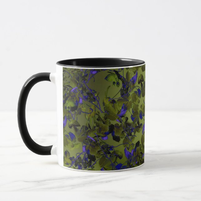 Moodigt Mörkt Humle Vin Abstrakt Design Kaffe Mugg (Vänster)