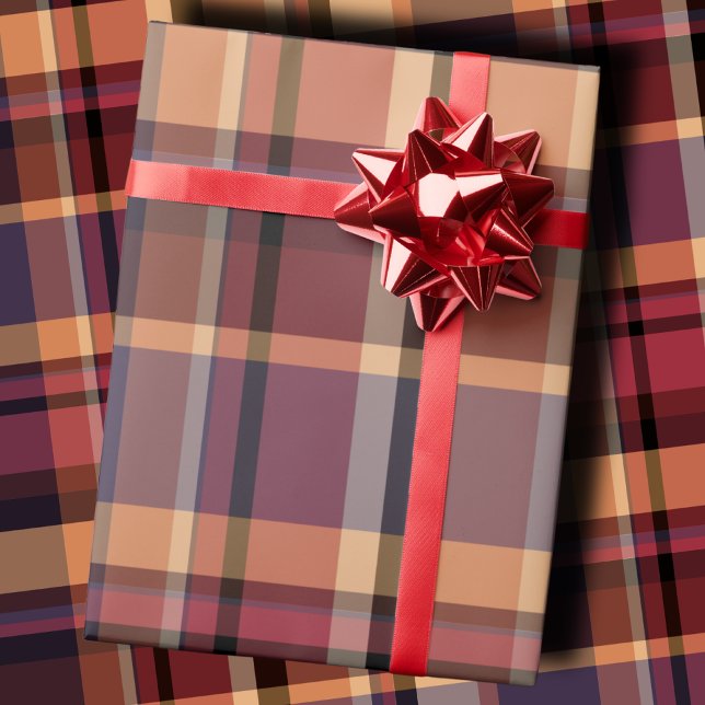 Moodigt storstilat höstsolnedgångsplaid presentpapper (Skapare uppladdad)
