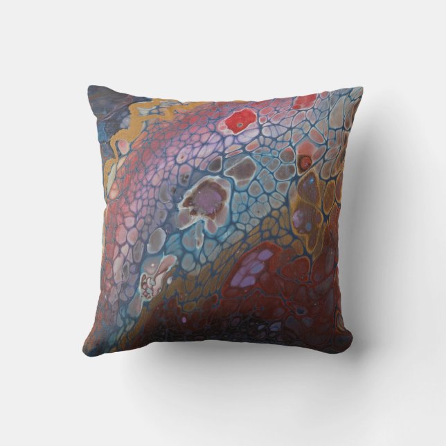 Moody Abstract Art Throw Pillow Kudde (Baksida)