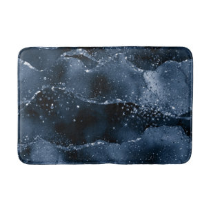 Moody agate Denim Steel Blue Faux Glitter Badrumsmatta
