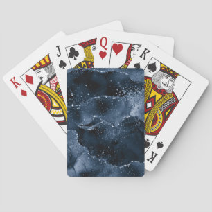 Moody agate Denim Steel Blue Faux Glitter Casinokort