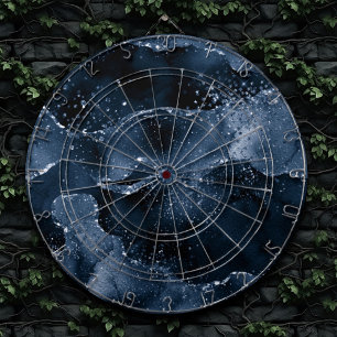Moody agate Denim Steel Blue Faux Glitter Darttavla