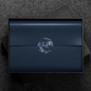 Moody agate Denim Steel Blue Faux Glitter Runt Klistermärke