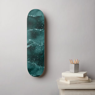 Moody agate Grönt MalakitRik Jewel Tone Mini Skateboard Bräda 18,5 Cm