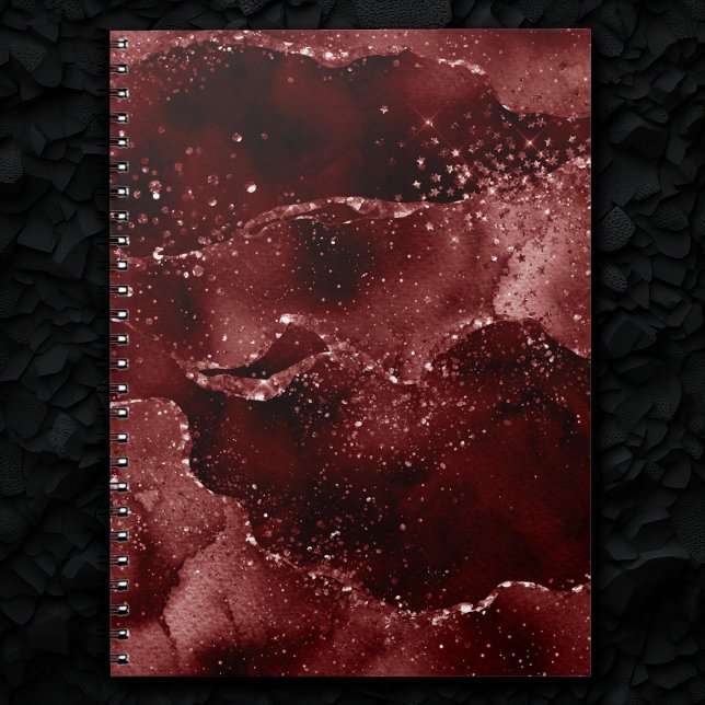 Moody agate | Henna Blood Red Garnet Jewel Tone Anteckningsbok (Skapare uppladdad)