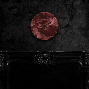 Moody agate   Henna Garnet Blood Red Jewel Tone Rund Klocka