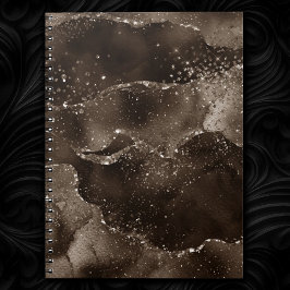 Moody agate | Kaffe Brown Golden Bronze Taupe Anteckningsbok