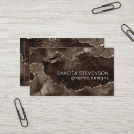 Moody agate | Kaffe Brown Golden Bronze Taupe Visitkort