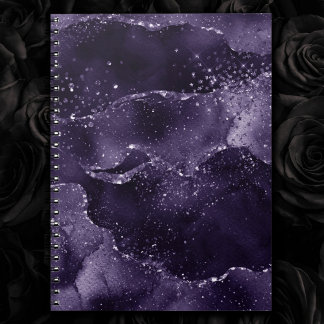 Moody agate | Midnight Indigo Deep Lila Glam Anteckningsbok