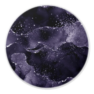 Moody agate | Midnight Indigo Deep Lila Glam Knopp