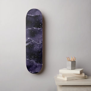 Moody agate   Midnight Indigo Deep Lila Glam Mini Skateboard Bräda 18,5 Cm