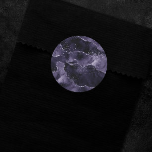 Moody agate Midnight Indigo Deep Lila Glam Runt Klistermärke