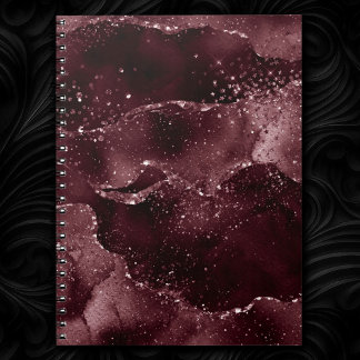 Moody agate | Vin Bordeaux Sangria Merlot Maroon Anteckningsbok