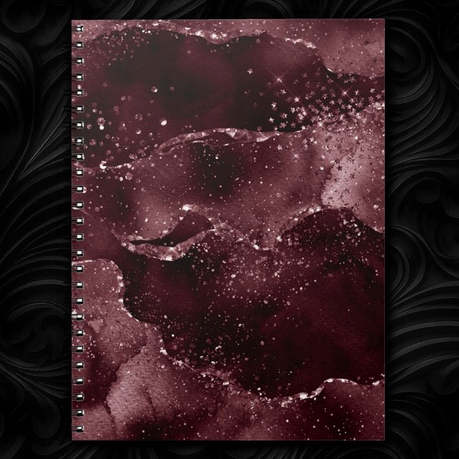 Moody agate | Vin Bordeaux Sangria Merlot Maroon Anteckningsbok (Skapare uppladdad)