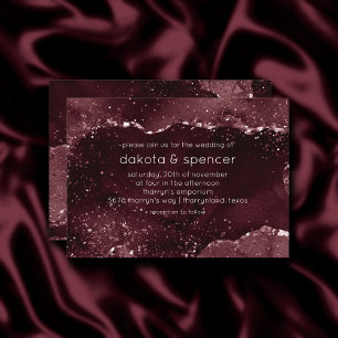 Moody agate   Vin Bordeaux Sangria Merlot Maroon Inbjudningar