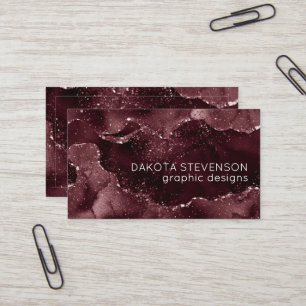 Moody agate Vin Bordeaux Sangria Merlot Maroon Visitkort