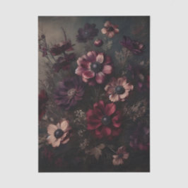 Moody Anemone Blooms Vintage Botanisk Blommigt Art