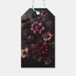 Moody Anemone Blooms Vintage Botanisk Blommigt Art Presentetikett