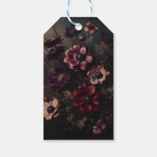 Moody Anemone Blooms Vintage Botanisk Blommigt Art Presentetikett