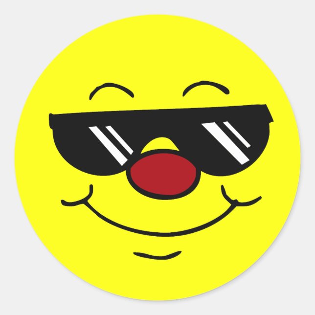 Moody Ansikte Grumpey Runt Klistermärke (Framsida)