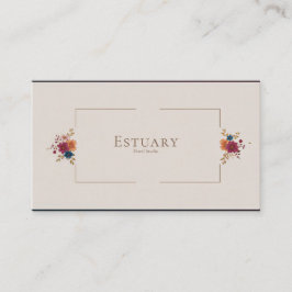 Moody Autumnal Floral Rose Jewel Tone Square Visitkort