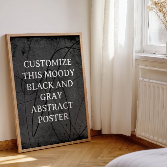 Moody BAC-Anpassningsbar Signera Black Grått Abstr Poster (Skapare uppladdad)