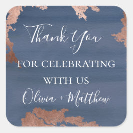 Moody blå metallisk Personlig Fyrkantigt Klistermärke