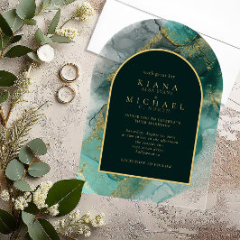 Moody Bläck Emerald Guld Abstrakt Arch ID988