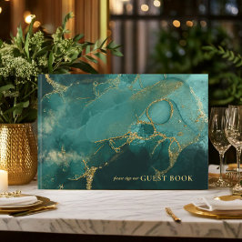 Moody Bläck Emerald Guld Abstrakt ID988 Gästböcker