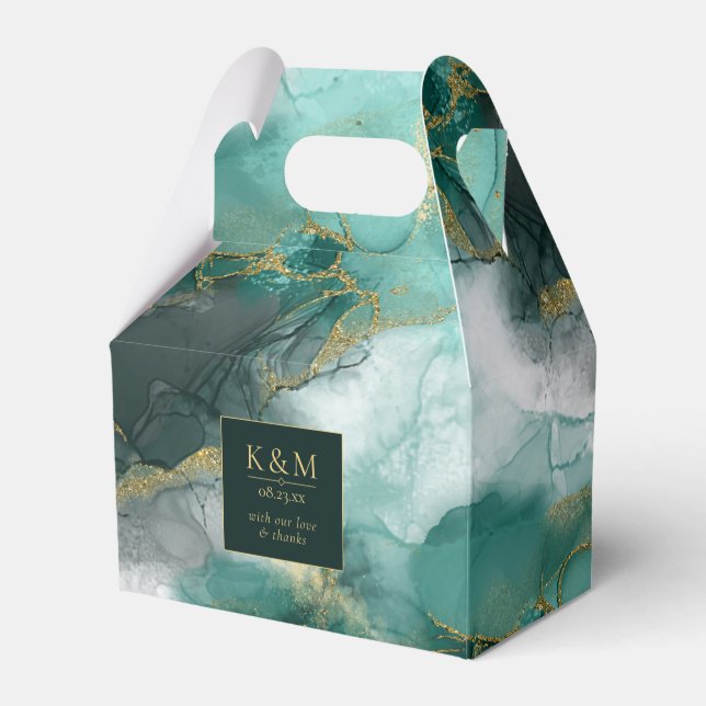 Moody Bläck Emerald Guld Abstrakt ID988 Presentaskar (Framsidan Sidan)