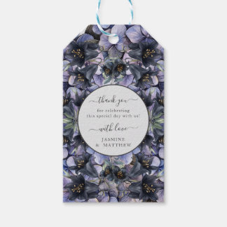 Moody Black Floral Classic Thank You Chic Wedding Presentetikett